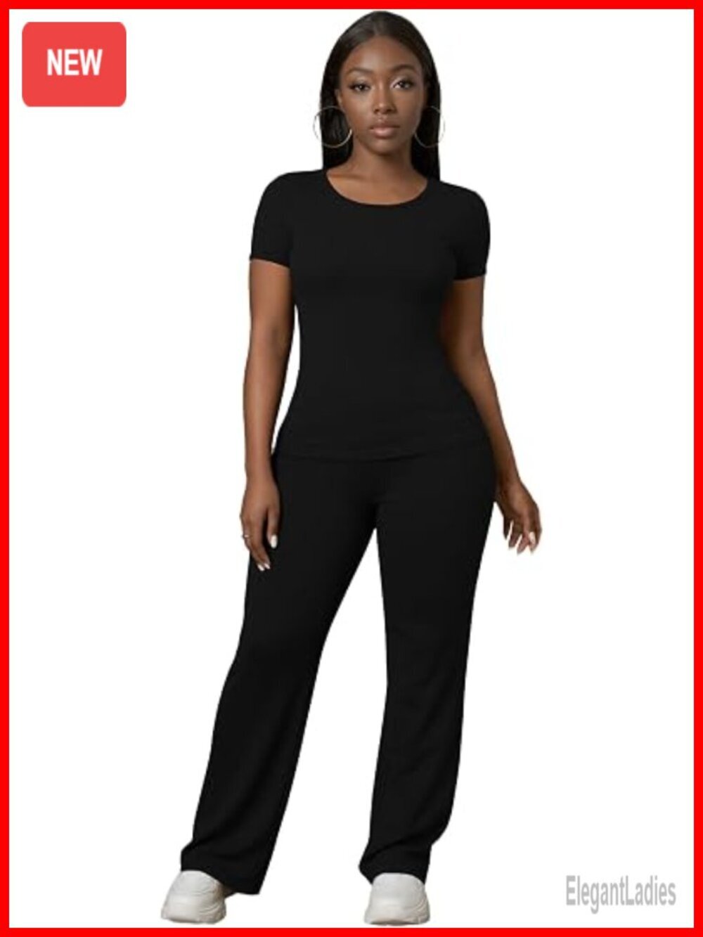 Women's 2 Piece Lounge Set Short Sleeve Tee Jogger Pants